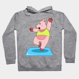 Pig at Yoga Fitness Hoodie